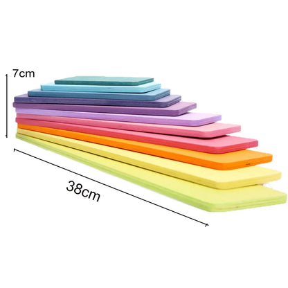 Wooden Rainbow Blocks Montessori Stacking Toys Wood Building Blocks Back to School 2025 Educational STEM Gift