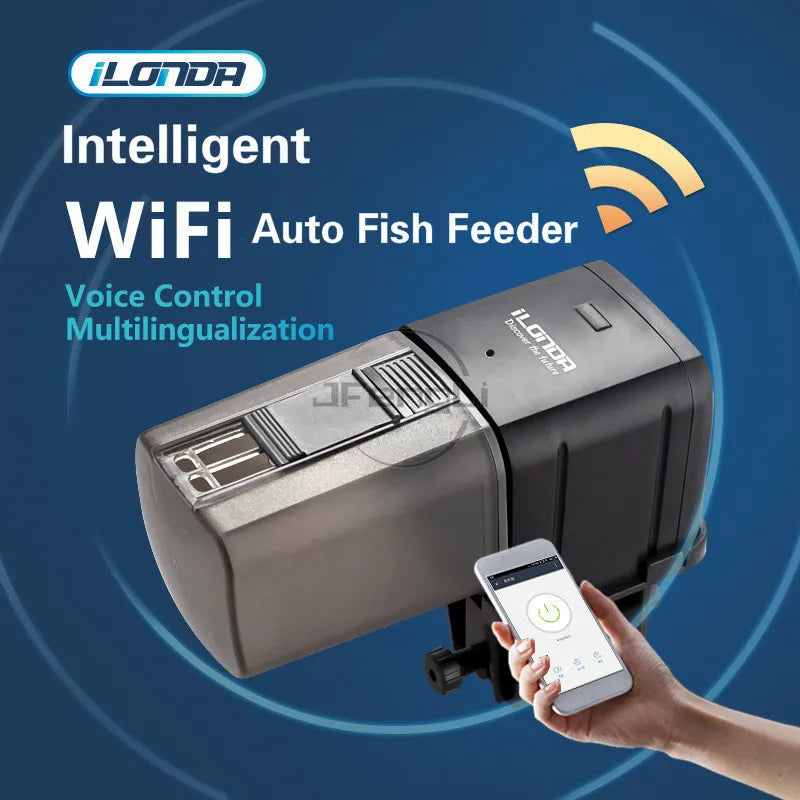 WiFi fiskefoder 2L beholder automatisk akvariefoder smart hjem 2025 app og stemmestyring planlagt fodring