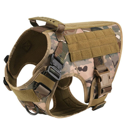 Tactical Dog Harness No-Pull With Front And Back D-Rings Quick-Release Buckles Top Handle Heavy-Duty Training