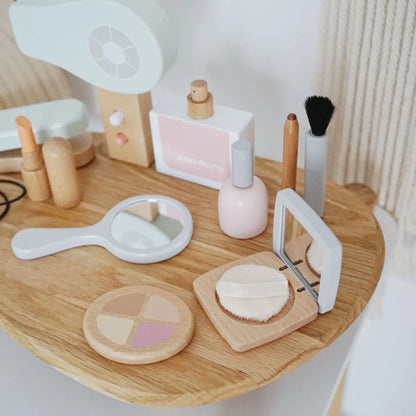 Kinder Schminkset Holz Nachahmung Spiel Kosmetik Spielzeug Mit Tragetasche Umweltfreundliches Friseurbedarf Set Feiertagsgeschenk 2025