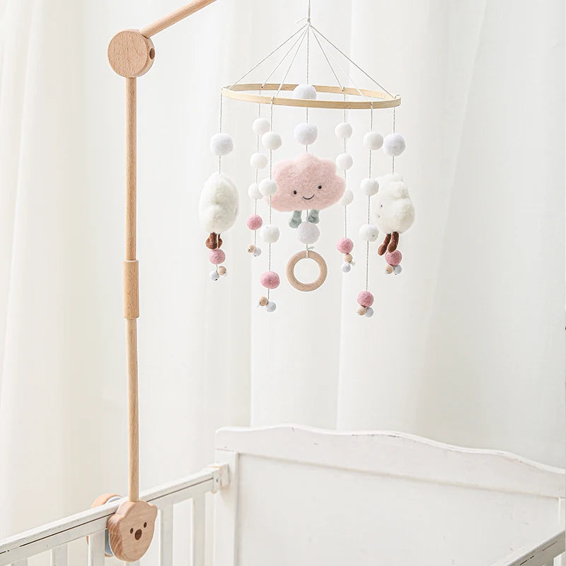 Baby Crib Mobile Wooden Nursery Newborn Sensory Toys