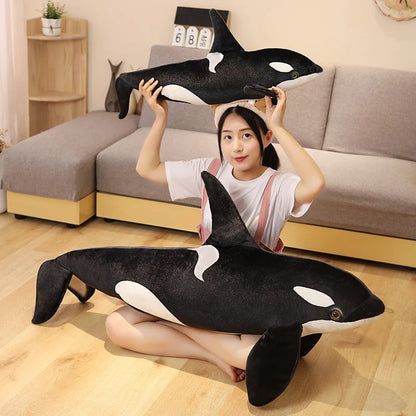 Juguete de peluche Orca Ballena realista suave y abrazable almohada para cama