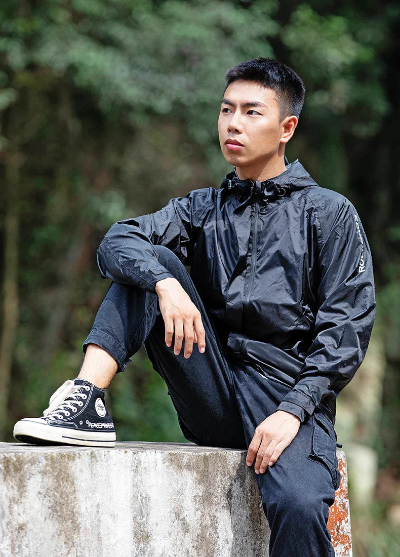 Chaqueta impermeable para ciclismo de hombre - con capucha, nylon, para lluvia