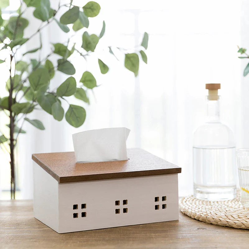 Scatola per fazzoletti in legno nordica portatovaglioli scatola autunno 2025 organizzatore cucina sala da pranzo ecologico rustico regalo