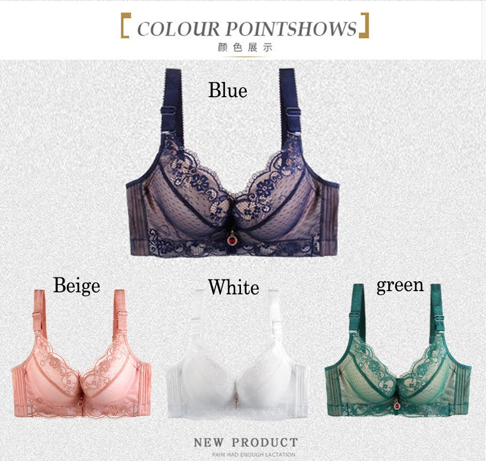 Flattering women's lace push-up bra - underwire 3/4 cup, nylon blend, everyday lingerie