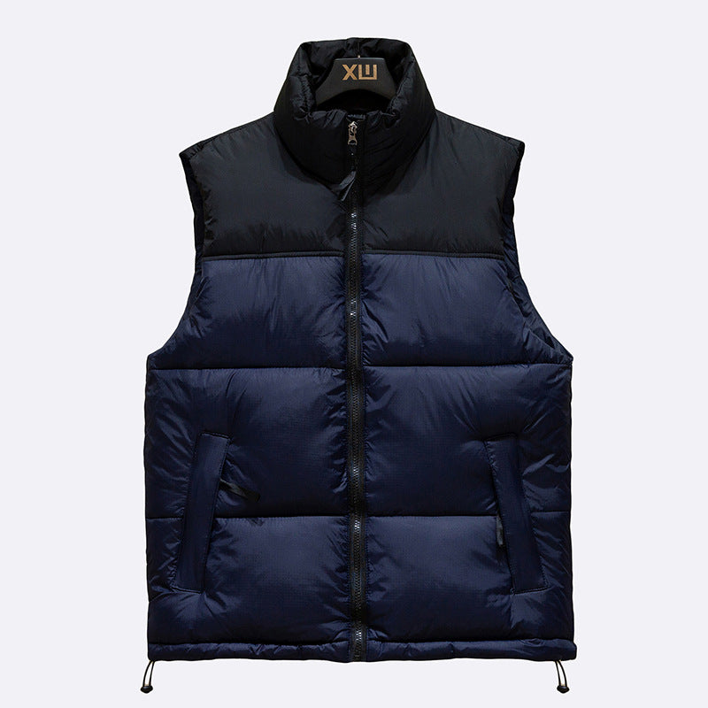 Warm Men's Puffer Vest - Sleeveless Quilted Down, Winter