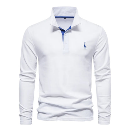 Soft Classic Mens Long Sleeve Polo - Collared Cotton Casual