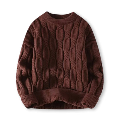 Warm Men’s Sweater - Cable Knit, Chunky, For Winter