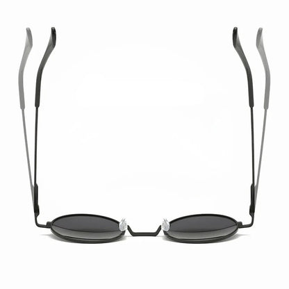 Retro Vintage Round Polarized Sunglasses Men Women Alloy Frame UV400 Black Lens Eyewear