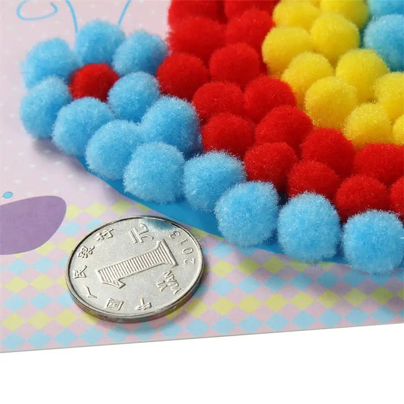 Creative DIY Plush Ball Painting Set for Kids - Educational Cartoon Crafts, Handmade Material, Fun Puzzles for Children