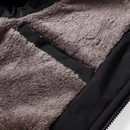 Windproof Men’s Jacket - Quilted Bomber Fleece Lined Hiking