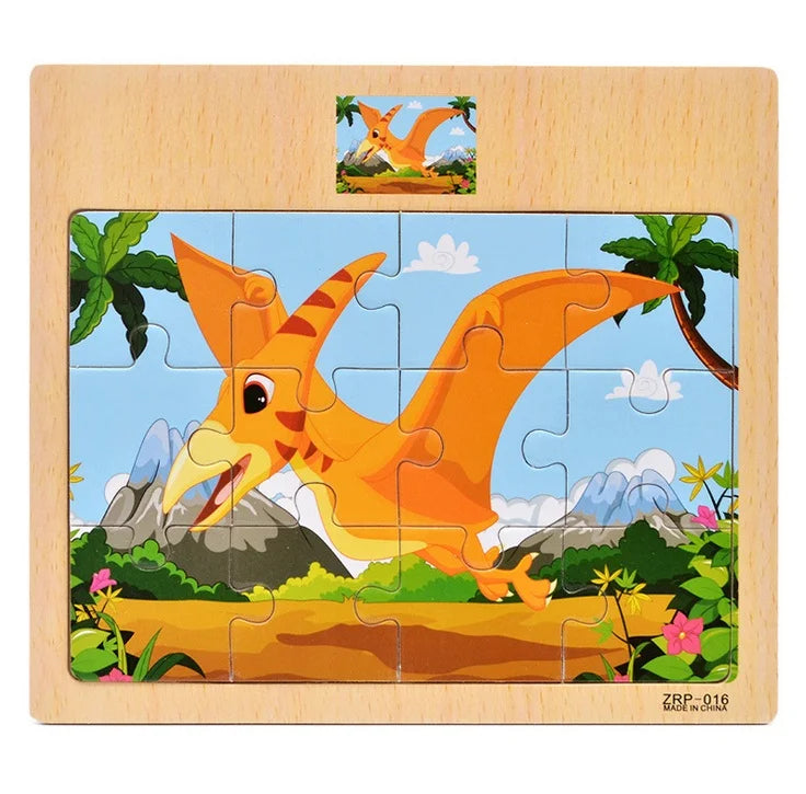 Wooden Vehicle Animal Puzzles for Kids Educational Gift