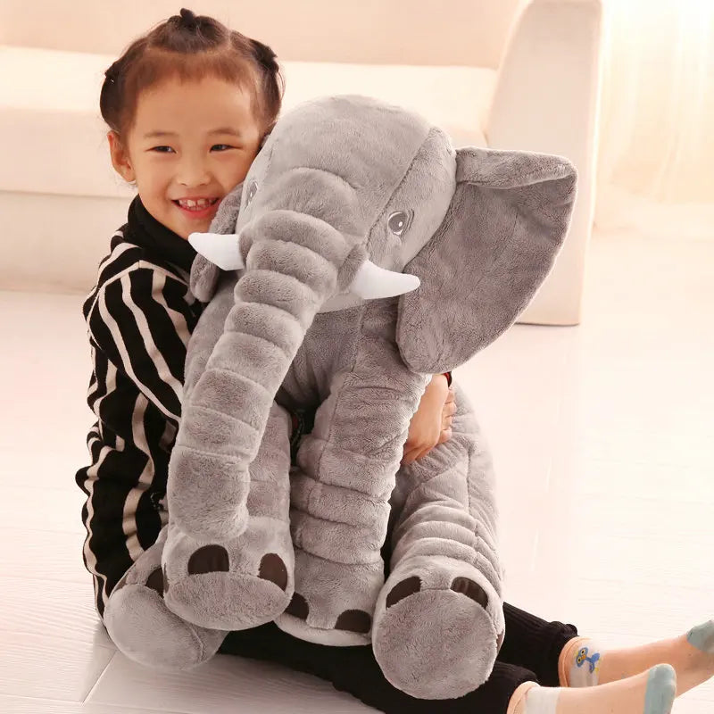 Cuddly Cartoon Plush Elephant Pillow Soft Sleeping Cushion for Kids