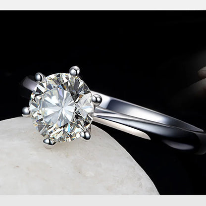 Engagement Ring Sterling Silver Solitaire Ring Austrian Crystal Fall 2026 Timeless Sparkle Gift Idea