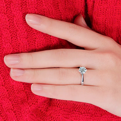 Engagement Ring Sterling Silver Solitaire Ring Austrian Crystal Fall 2026 Timeless Sparkle Gift Idea