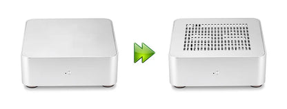 Mini ITX kabinet i aluminium med indbygget strømforsyning