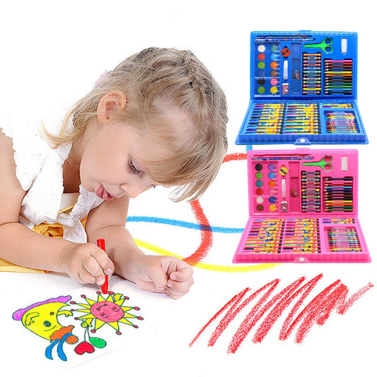 Set artistico per bambini da 86 pezzi - Matite colorate, pennarelli, pastelli e pennelli per giochi creativi - Ideale per regali per la scuola materna e uso domestico