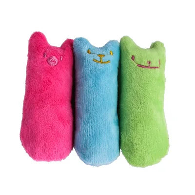 Teeth Grinding Catnip Toys - Funny Plush Cat Chewing Toy for Kittens