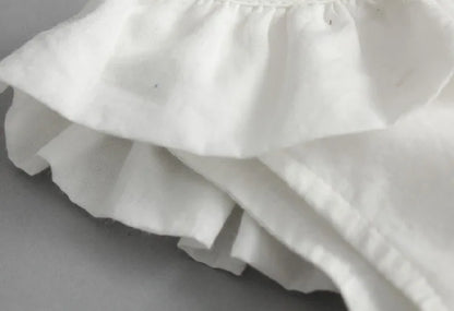 Blød pigekjole - A-formet, ærmeløs, sløjfedetalje foran, bomuld-polyester, afslappet sommerbrug