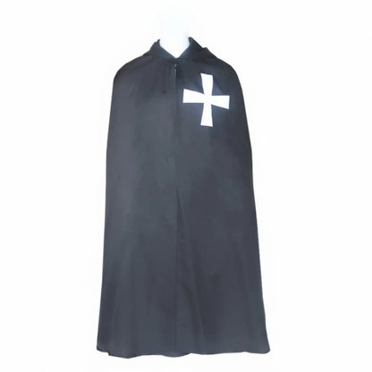 Variant image for Black Medieval Warrior Cloak Costume for Templar Knight Cosplay, Durable Fabric, Multiple Sizes Available-1