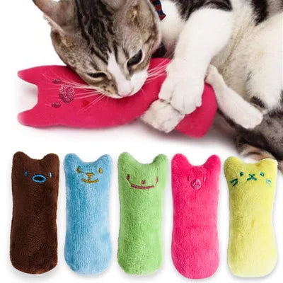 Teeth Grinding Catnip Toys - Funny Plush Cat Chewing Toy for Kittens