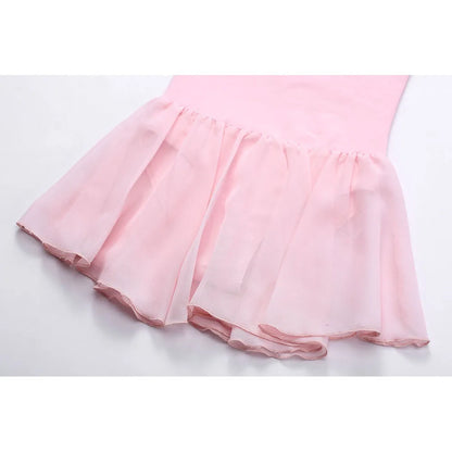 Soft girls ballet leotard with tutu - chiffon skirt, stretch fabric, for dance class