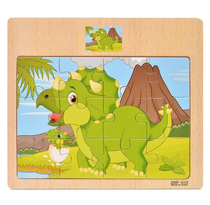 Wooden Vehicle Animal Puzzles for Kids Educational Gift