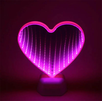 Lampada Notturna LED Specchio Infinito 3D Tunnel Lampada Camera per Bambini Novità Ritorno a Scuola 2025 Alimentata a Batteria Bagliore Accogliente