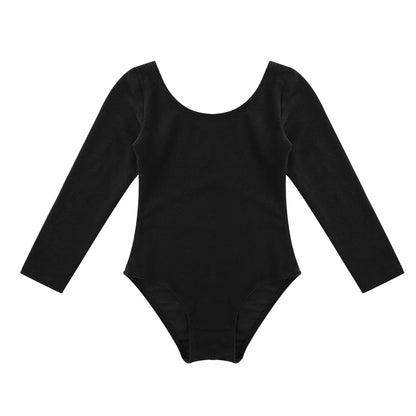 Soft, Durable Girls' Leotard - Long Sleeve, Polyamide, Elastane, Polyester, Dance Class