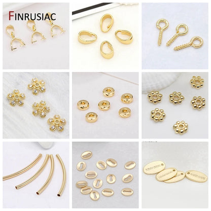 Paquete de 10 conectores para anillos de joyería de latón chapado en oro de 14K