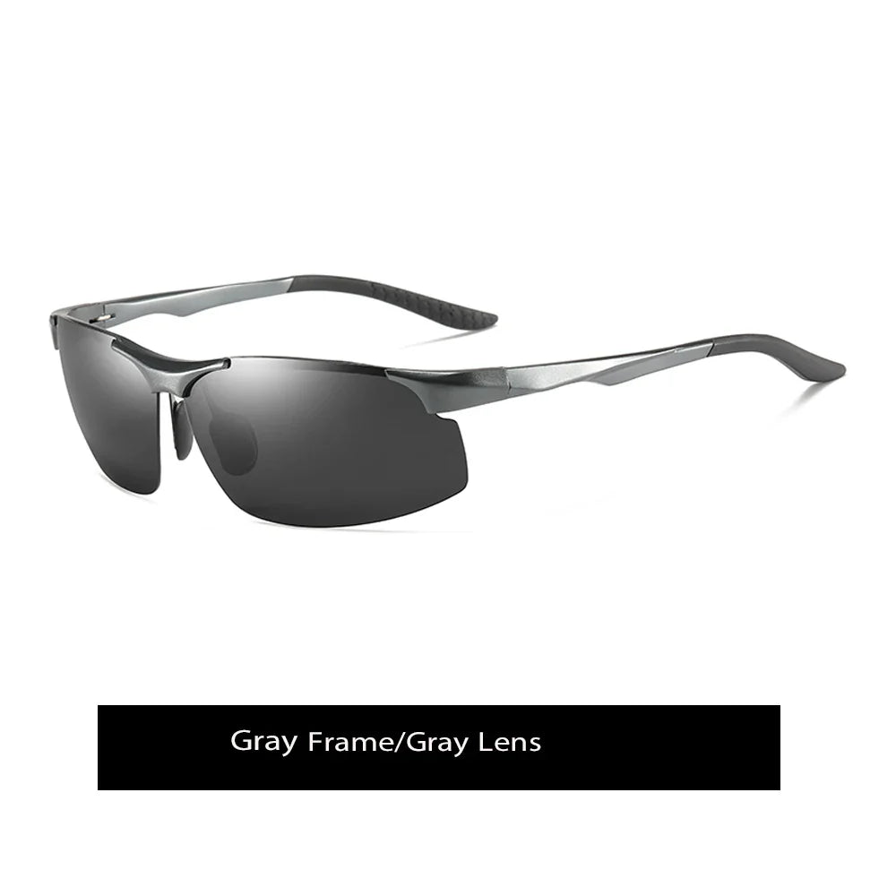 Solbriller fotokromatiske polariserte UV400 kantløse kjørebriller, dag- og nattsyn, lett ramme VT2173