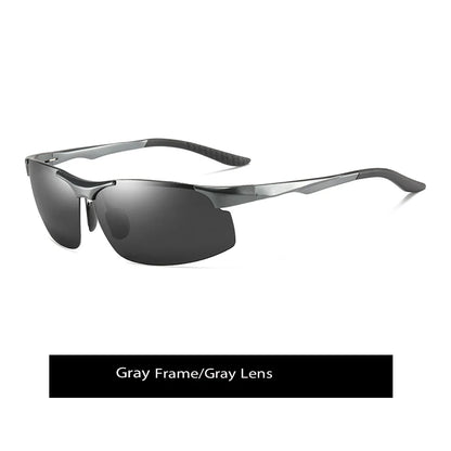 Solbriller fotokromatiske polariserte UV400 kantløse kjørebriller, dag- og nattsyn, lett ramme VT2173