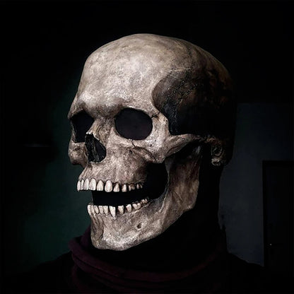 Full-Head Skull Silicone Horror Mask with Movable Jaw for Adults Halloween 2026