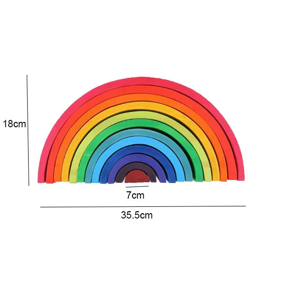 Wooden Rainbow Blocks Montessori Stacking Toys Wood Building Blocks Back to School 2025 Educational STEM Gift
