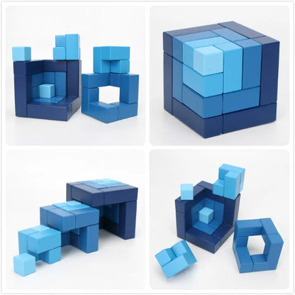 Wooden Rainbow Blocks Montessori Stacking Toys Wood Building Blocks Back to School 2025 Educational STEM Gift