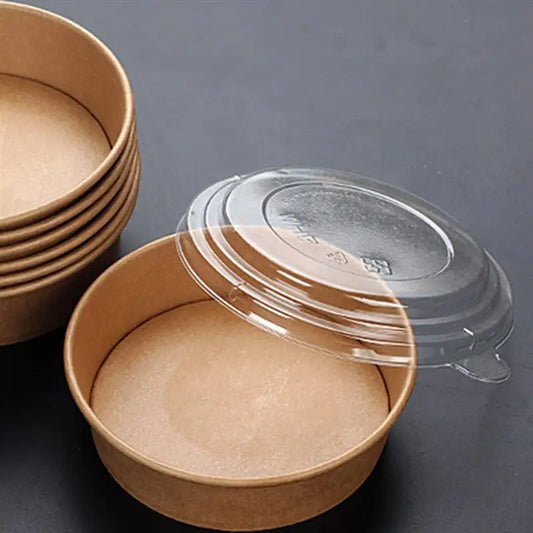 Eco-Friendly Reusable Kraft Soup Bowls with Lids - Perfect for Parties & Meal Prep, Pack of 20