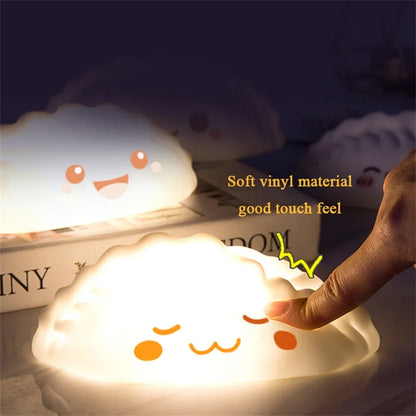 Natlampe Genopladelig LED Kanin Dumpling Tegneserie Sengebordslampe Efterår 2025 Børneværelse Blød Søvn Gave