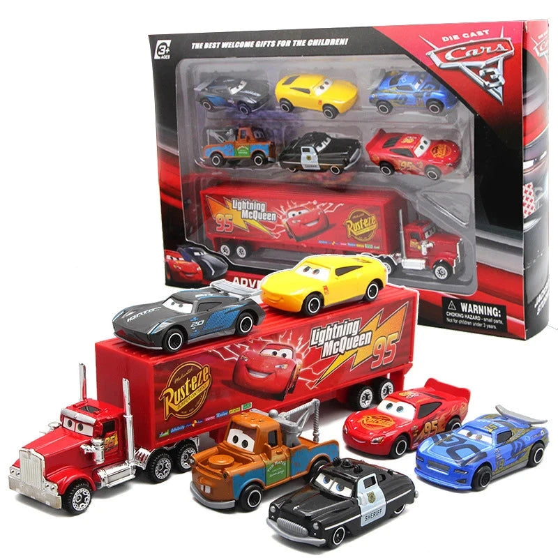 Disney Pixar Cars 3 Diecast Metal Toy Set - 7PCS Lightning McQueen & Jackson Storm Gift for Boys