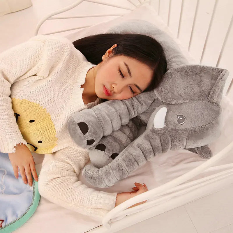 Cuddly Cartoon Plush Elephant Pillow Soft Sleeping Cushion for Kids