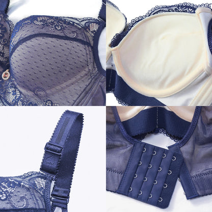 Flattering women's lace push-up bra - underwire 3/4 cup, nylon blend, everyday lingerie