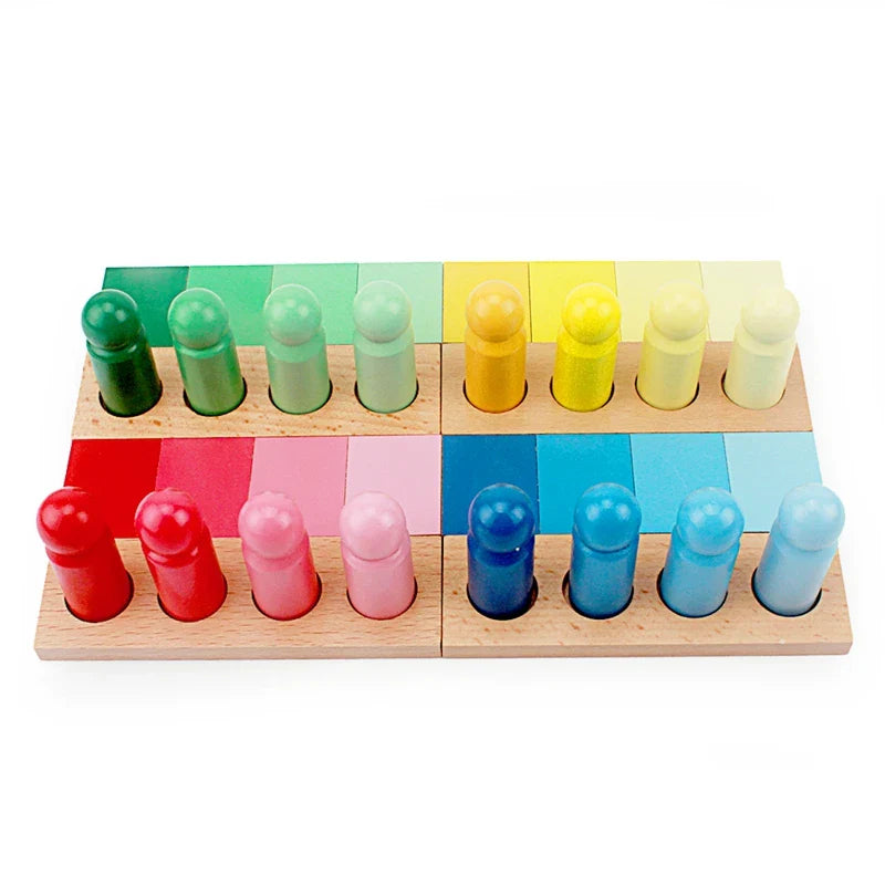 Color Peg Sort Montessori Color Matching Toy Wooden Peg Sorting Set Fall 2025 Holiday ...