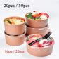 Eco-Friendly Reusable Kraft Soup Bowls with Lids - Perfect for Parties & Meal Prep, Pack of 20