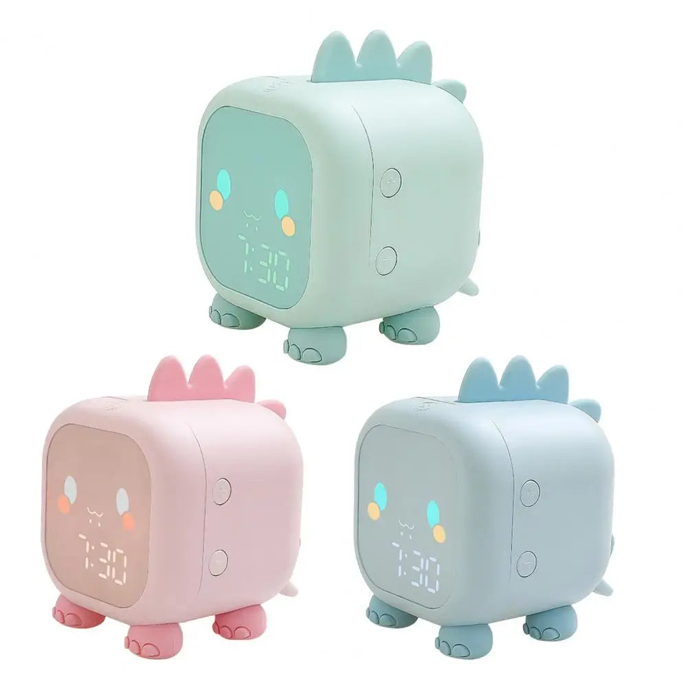 Kids Alarm Clock Dinosaur LED Clock With Temperature Display Voice Control Sleep Trainer Back to School 2025 Cute Gift