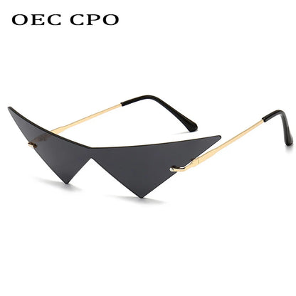 Cat Eye Sunglasses Rimless Oversized Triangle Frame Summer 2026 Trend UV400 Protection