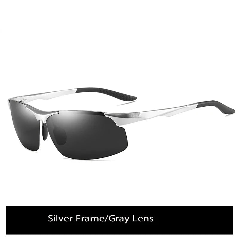 Solbriller fotokromatiske polariserte UV400 kantløse kjørebriller, dag- og nattsyn, lett ramme VT2173