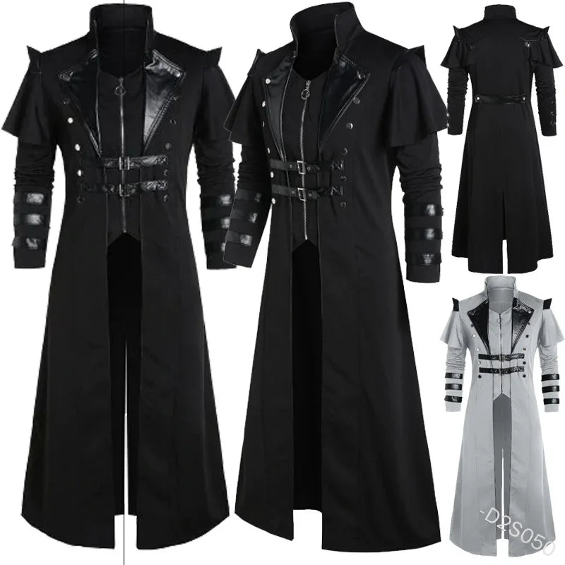 Steampunk gotisk trenchcoat Halloween-kostymejakke