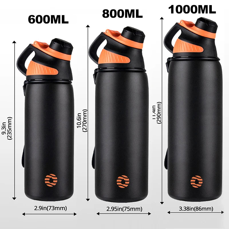 Insulated Water Bottle 1000ml Stainless Steel Vacuum Flask With Magnetic Lid Summer Travel 2026