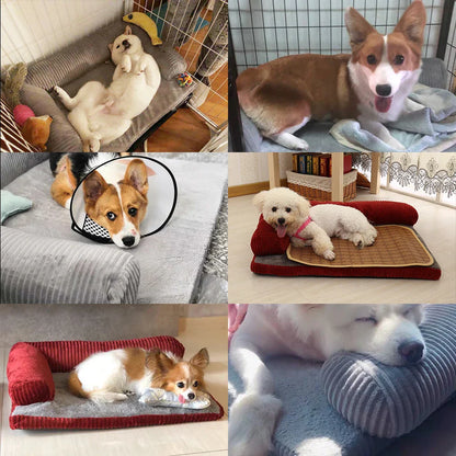 Hundeseng koralfleece L-formet sovesofa efterår 2025 vandtæt støttepude maskinvaskbar hyggelig støtte