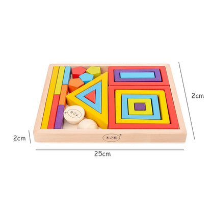 Wooden Rainbow Blocks Montessori Stacking Toys Wood Building Blocks Back to School 2025 Educational STEM Gift