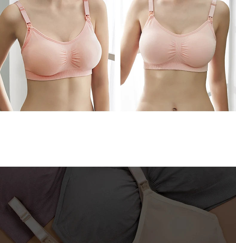 Breathable women's nursing bra – seamless wire-free maternity, nylon, all seasons